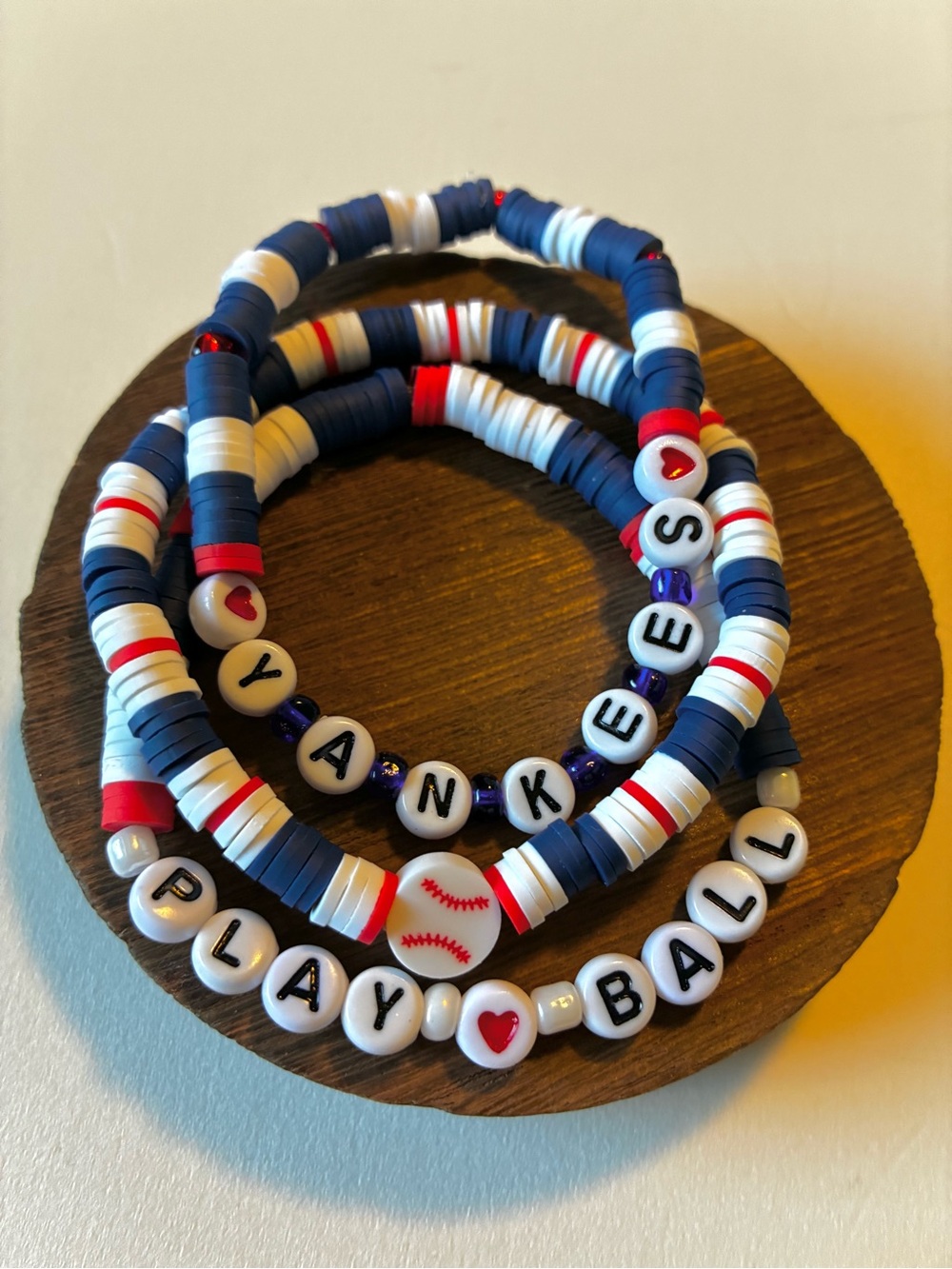 Yankees Play Ball Bracelet Set in Navy, White & Red